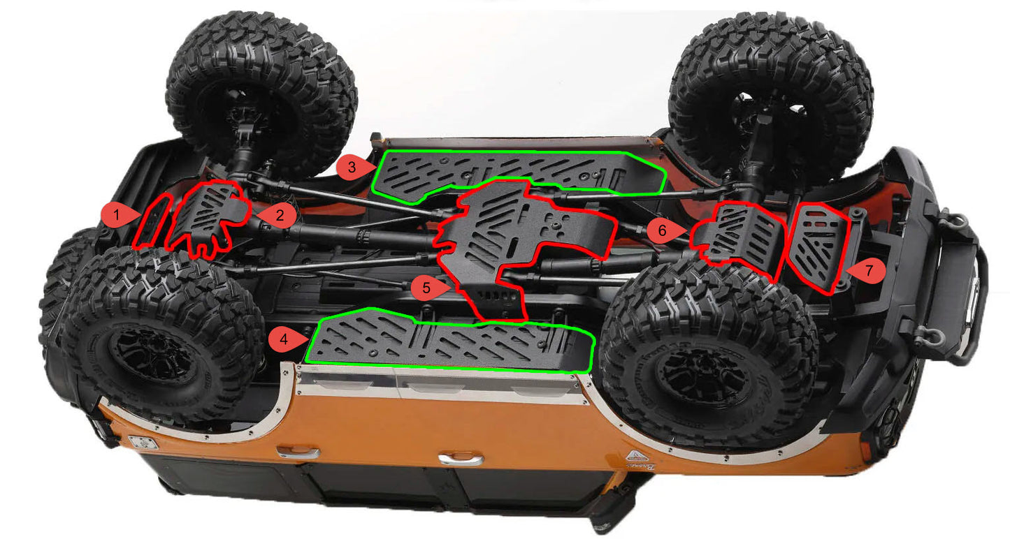 Traxxas TRX-4 2021 Ford Bronco RC Metal Under Chassis Armor Guard Axle Protector Skid Plate - arrmaparts